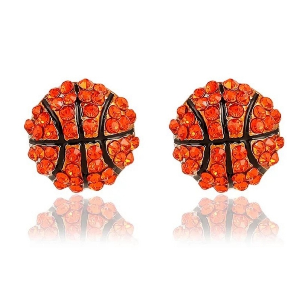 Basketball Crystal Stud Earrings